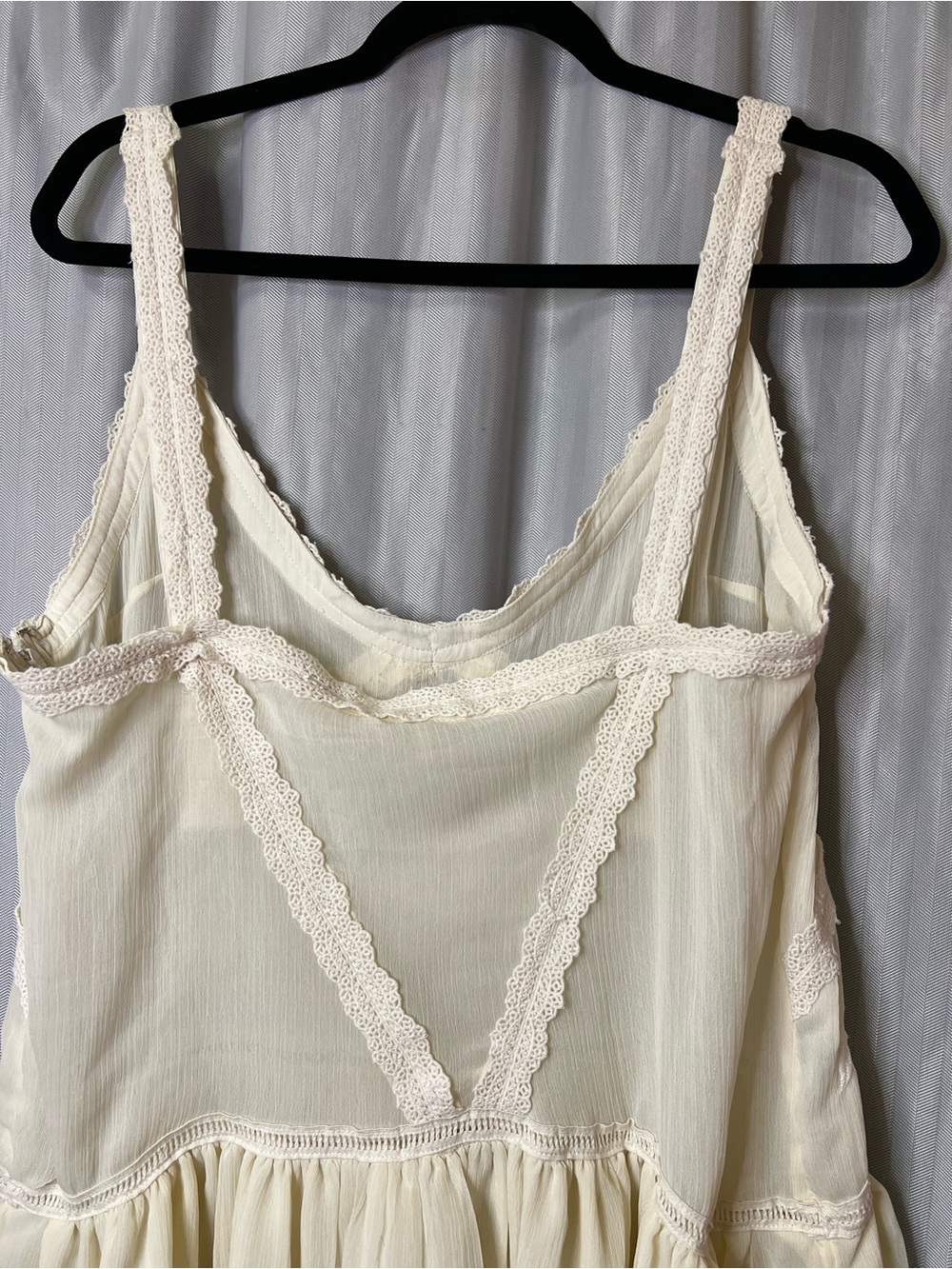 Free People Quiet Breeze Mini Dress in Cream featuring embroidery and ruffles L - Picture 7 of 14